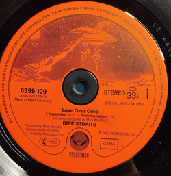 Винтажная виниловая пластинка LP Dire Straits Love Over Gold (Germany 1982) Industrial Disease