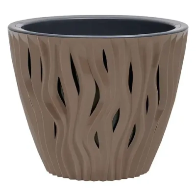 Кашпо для цветов пластиковое 5,7л d-23,5 см «Вдохновение» Мокачино