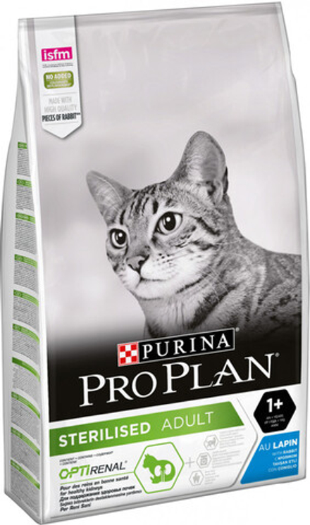 Корм сухой Purina Pro Plan OptiRenal, д/стерил. взр. кошек, кролик, 10 кг (10)