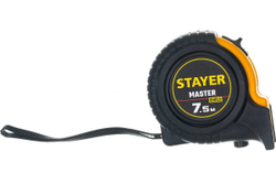 Рулетка Stayer MASTER 7,5м / 25мм в ударостойком обрезиненном корпусе 34025-07_z01