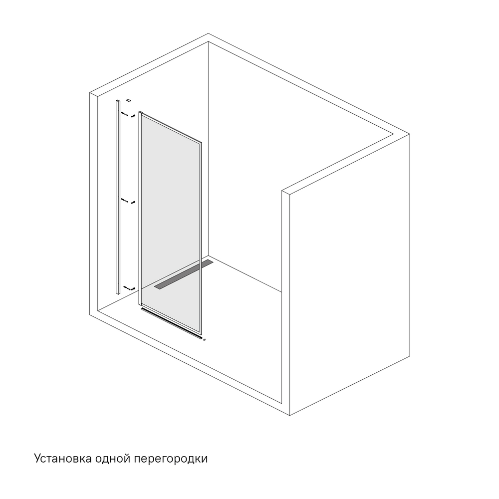 Душевая перегородка Walk In, черный 110x195, Slide, IDDIS, SLI8BS7i23