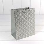 Пакет подарочный 14х20х8см "Ромб" (Серебряный)