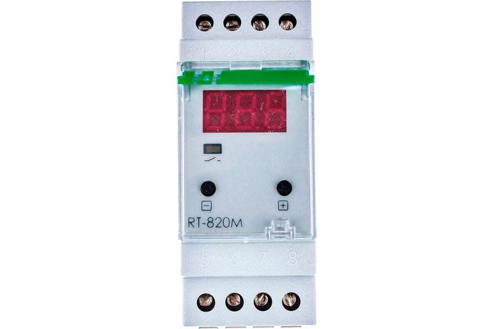 Реле контроля температуры RT-820M 16А 24-264В DC/30-264В AC 1Z IP20 (от -30 до +140 град.C; микропроцессорный; многофункц.; цифровая индикация; выносной датчик с термоус. проводом)