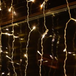 ULD-C1515-100-DTA WARM WHITE IP20 Занавес светодиодный. 1.5х1.5м. 100 светодиодов. Теплый белый свет. Провод прозрачный. TM Uniel