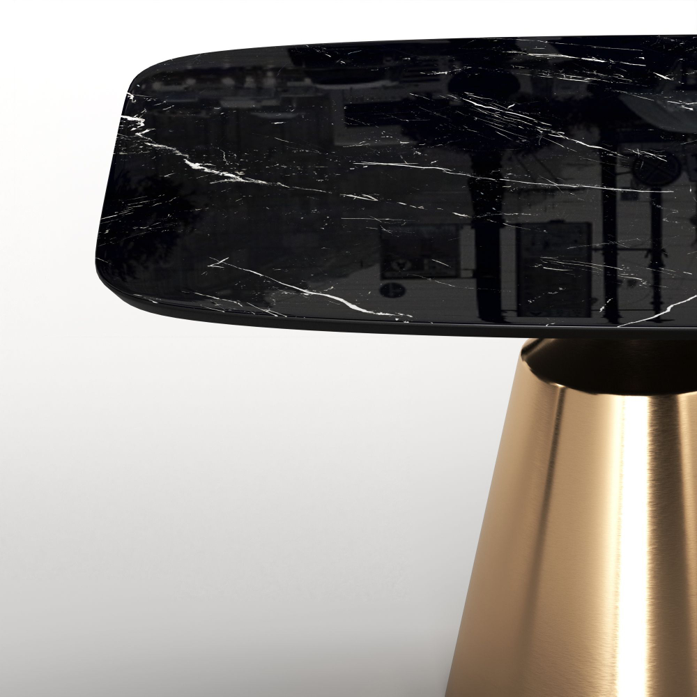 Стол овальный Lucas 230, керамика глянцевая, черная