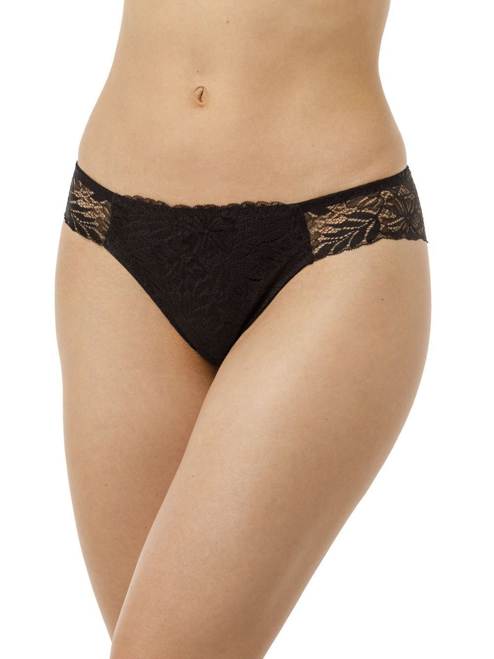 Трусики-бразилиана с эластичным кружевом (Размер: 46) (Цвет: черный)