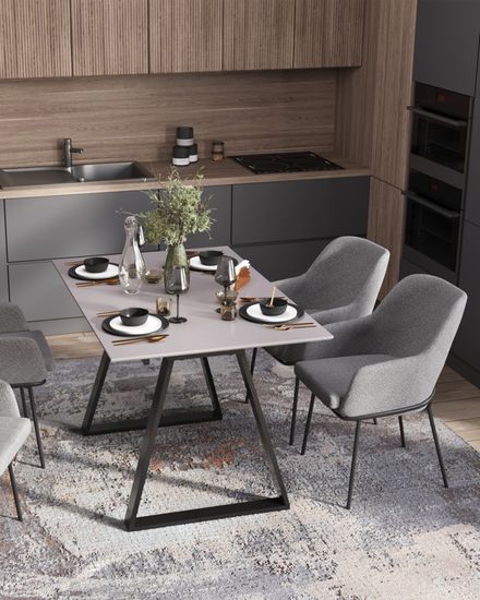 Стул кухонный Oрли ткань букле серый