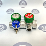 Коллектор FAR 3/4" на два отвода 1/2" под плоское уплотнение