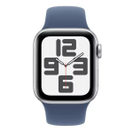 Apple Watch SE 2024 44mm Silver Aluminium Case with Storm Blue Sport Band S/M