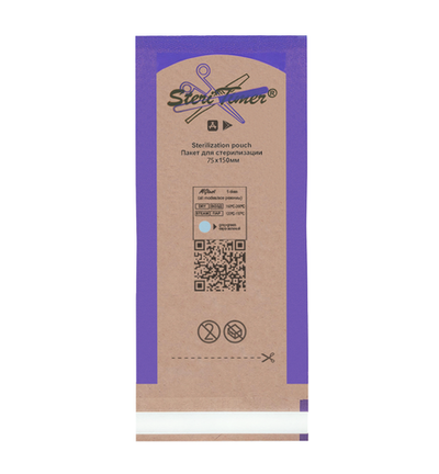 Крафт-пакет STERITIMER комбинированный плоский 75*150 (100 шт в уп.)