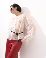 Блуза Аврора цветочная ПУДРА