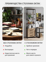 Стеллаж металлический с ящиками лофт OKTAV