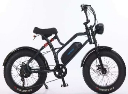 Электровелосипед фэтбайк Dinos 20 (21ск,48V350W,рама-сталь,диск тормоз) Черно-синий (ЭВ-DIN-54-3)