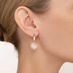 Серьги с английским замком из красного золота с перламутром