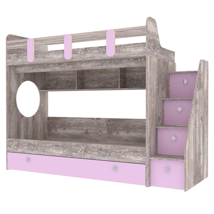 Кровать двухъярусная КарИВи Фортуна-3 Бетон Ирис