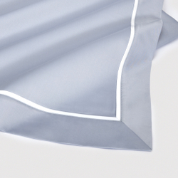 Постельное белье cемейное Сlaire&Caroll George серо-голубое с белым кантом