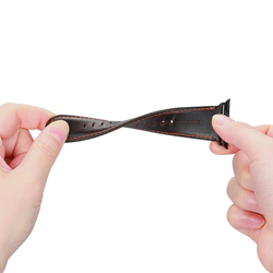 Ремешок из натуральной кожи кофейного цвета от Dux Ducis для смарт часов Apple Watch 38, 40, 41 и 42мм, серия Business Series