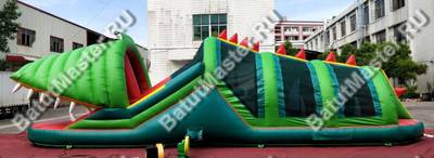 Коммерческий надувной батут "Тоннель Крокодил"