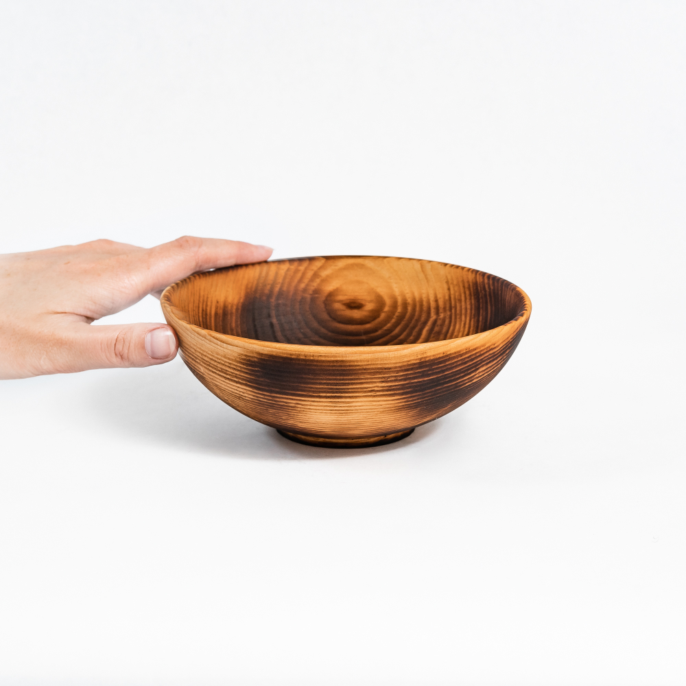 Деревянная глубокая тарелка Art of Siberia из сибирского кедра серии ЛОТОС T148