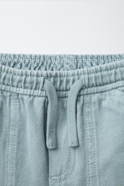 ZARA КОМФОРТНЫЕ ШОРТЫ ИЗ ТВИЛА, СИНИЙ