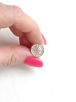 Плага для уха серебряная "Мишень", D 10,6мм