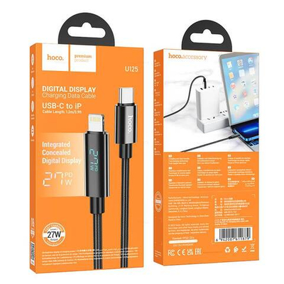 Кабель Type-C на Lightning 27W Hoco U125 (black)