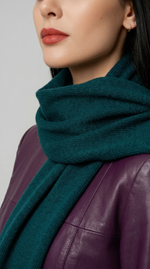 Оренбургский шерстяной шарф Ш501-22 изумруд