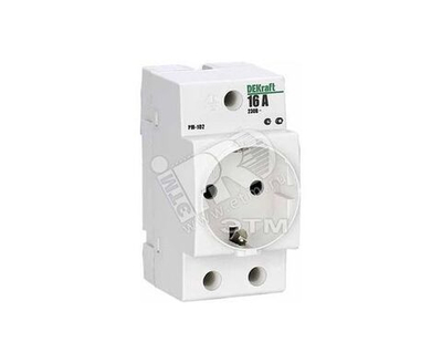 Розетка модульная РМ-102 16А 220В 2P+PEN на DIN-рейку DEKraft 18012DEK