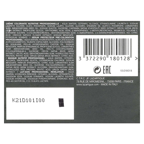 Lazartigue, стойкая краска для волос с растительными экстрактами, 9.00 очень светлый блонд, 1 применение