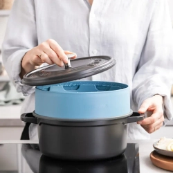 GreenPan Крышка-пароварка 24 см синяя