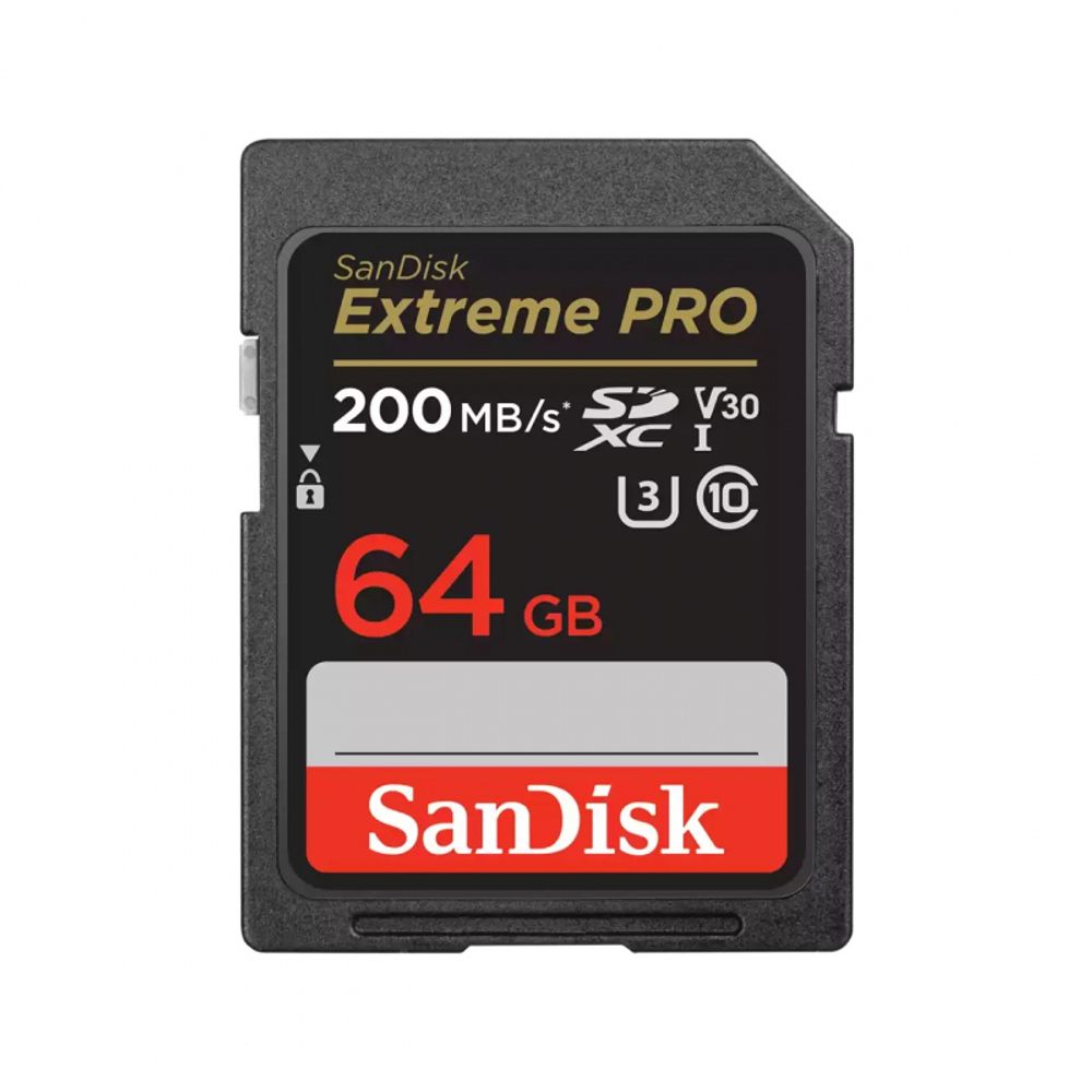 Карта памяти SanDisk Extreme Pro 64GB SDXC UHS-I U3 V30, R/W 200/90 МБ/с