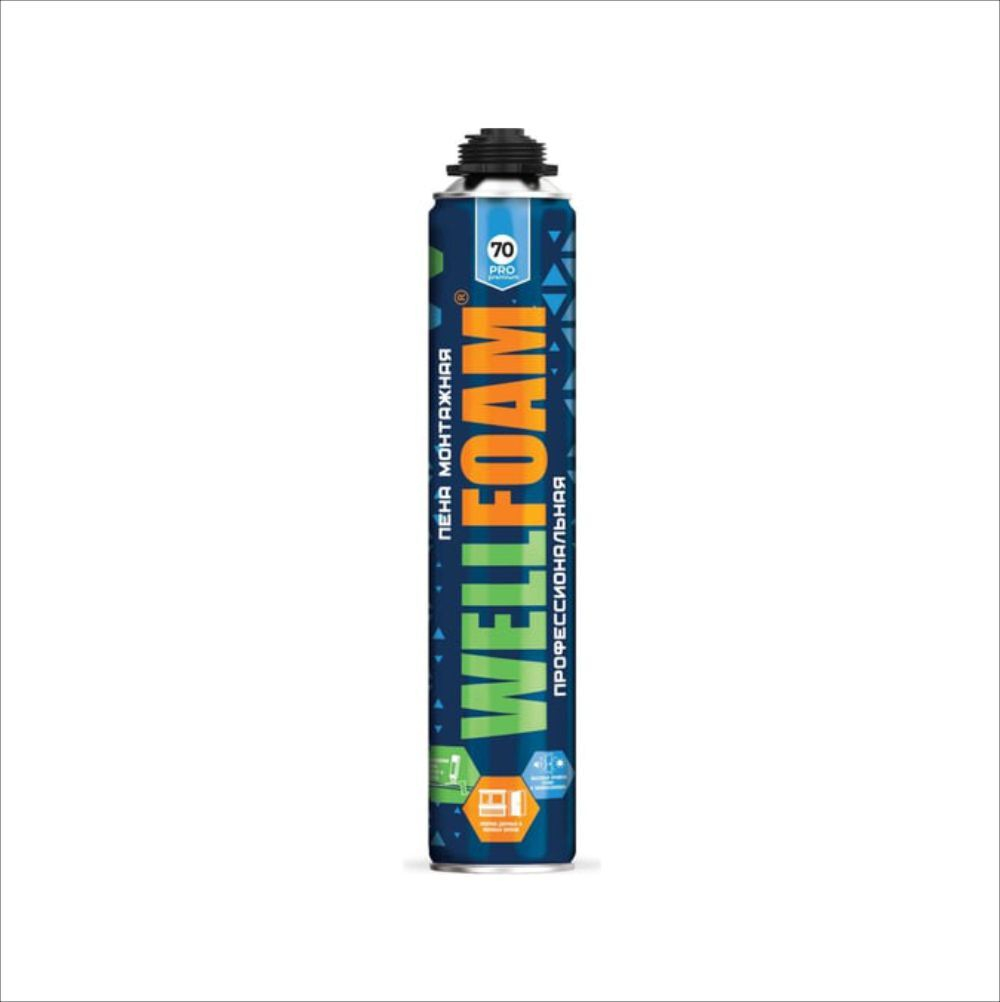 WELLFOAM Pro 70 Premium Пена монтажная профессиональная всесезонная 1000мл