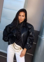 Куртка из эко-кожи "Кэш", Черный