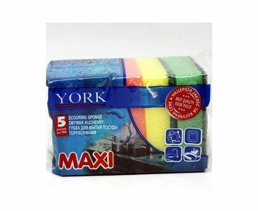 Губки для посуды "Йорк" MAXI 5 шт.