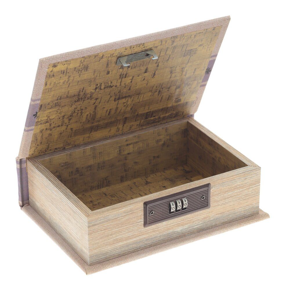 GAEM Шкатулка-книга с кодовым замком, L16 W7 H22 см