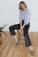 Брюки прямые из искусственной кожи, 1.05.028.19.635 Look Like Cat (Акция)