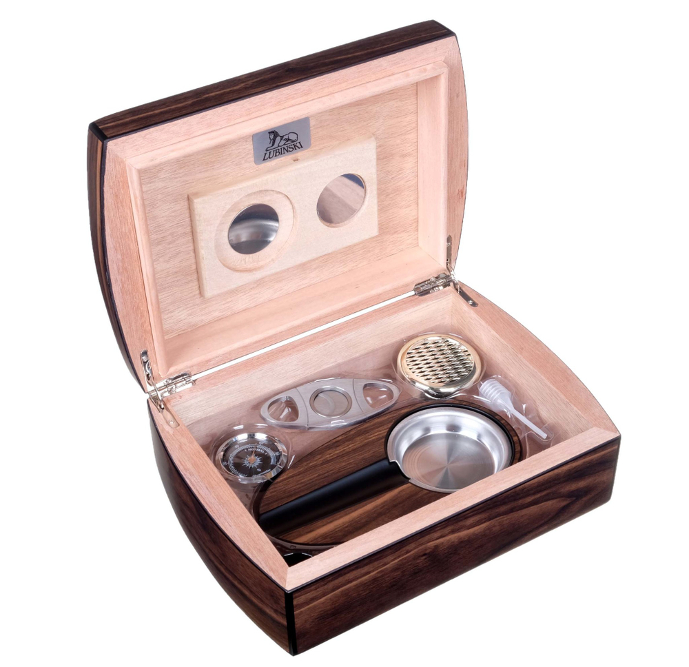 Хьюмидор Lubinski с подарочным набором на 30 сигар, Орех матовый