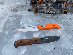 Туристический нож Baikal D2 StoneWash Kydex, G10 Orange