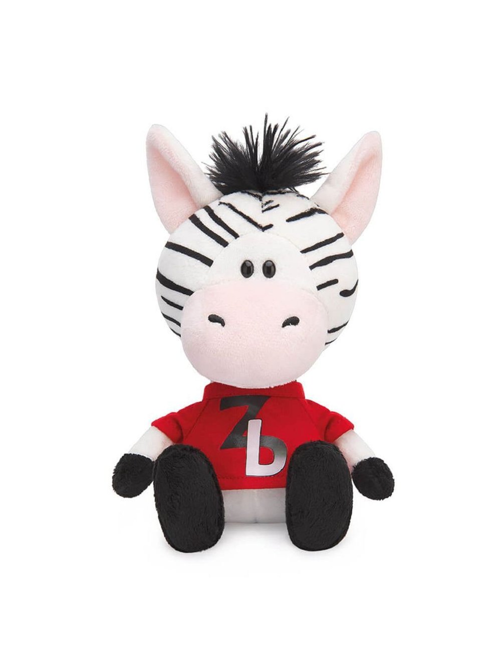 Мягкая игрушка Зебрёнок Зиба в красной футболке (15 см) в коробке