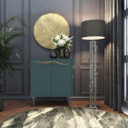 Комод Арт Колор matte Классик Голд с 2 полками Зеленый бирюзовый матовый