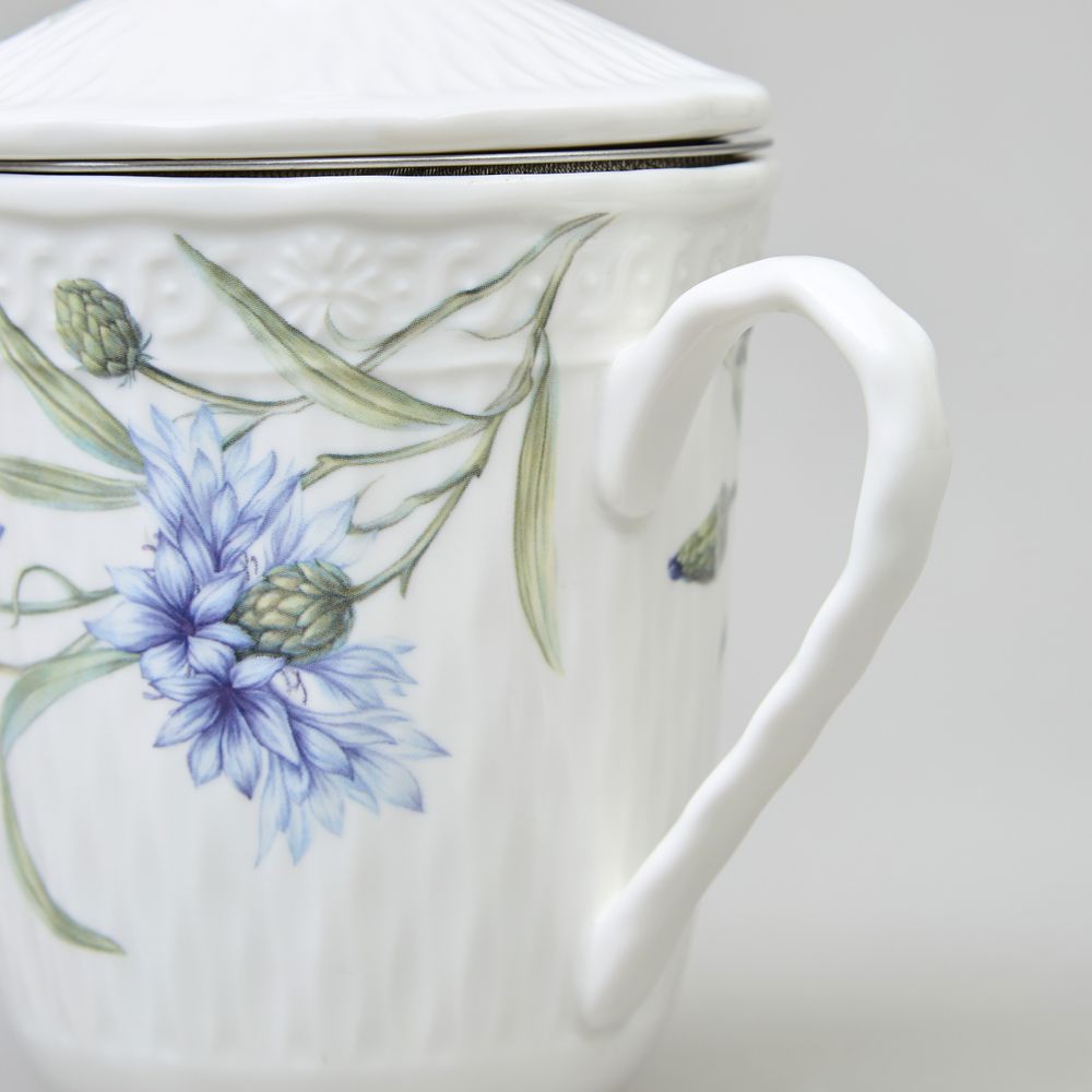 КРУЖКА ЗАВАРОЧНАЯ LEFARD "ВАСИЛЬКИ" С КРЫШКОЙ И СИТОМ 350 МЛ