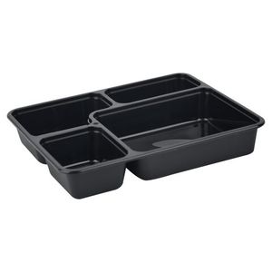 Контейнер  Food Pack квадратный 4х-секционный с крышкой черный (18,5*22,3*4 см) 35 шт/уп 140 шт/кор