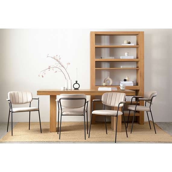 Стул Eirill Arms бежевый велюр с черными ножками