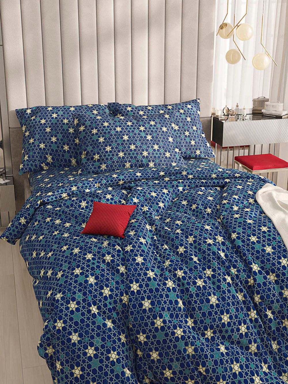 Простынь на резинке Сказка "Мозаика (компаньон)" 160х200 см, перкаль