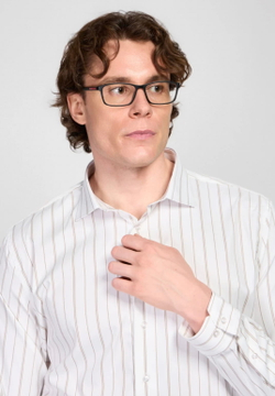 Мужская рубашка в полоску (белая) Л7