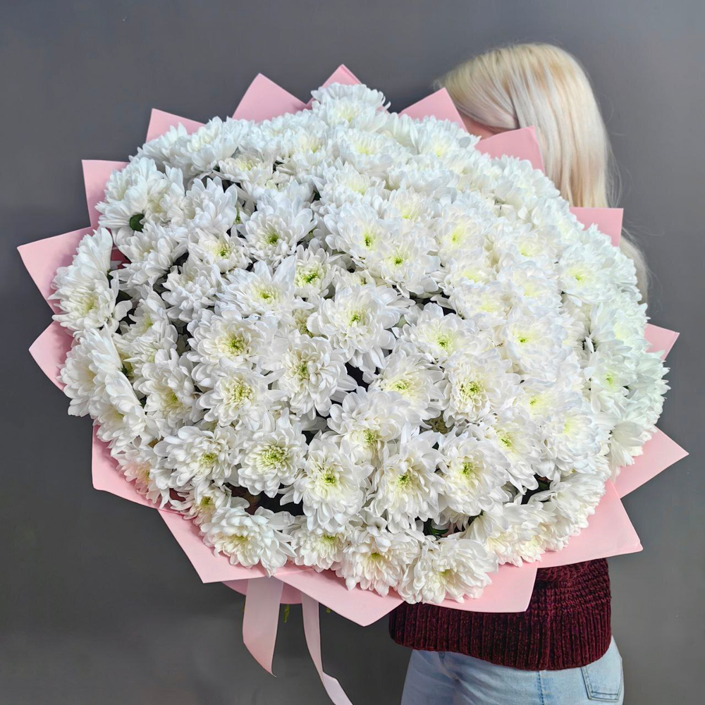 Букет из 21 кустовой хризантемы сорта "BALTICA WHITE"
