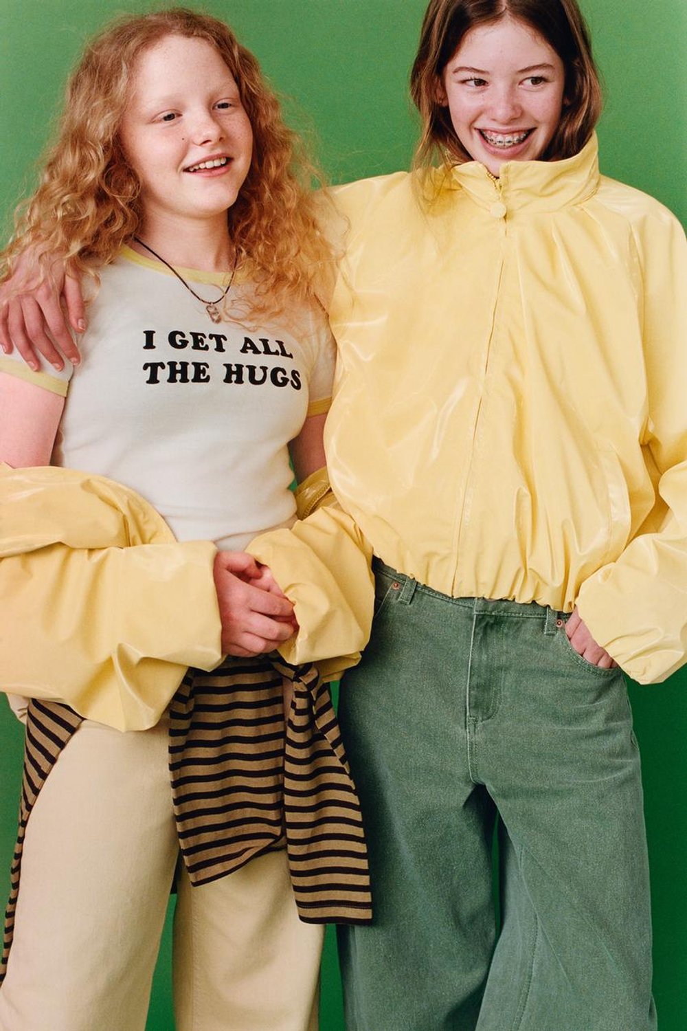 ZARA БЛЕСТЯЩИЙ ДОЖДЕВИК WATER RESISTANT, ЖЕЛТЫЙ