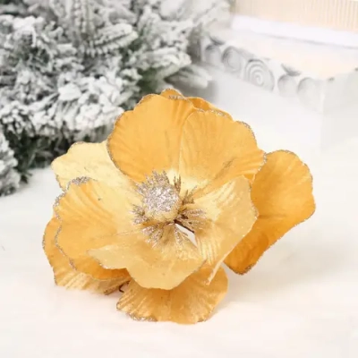 Украшение новогоднее «Пуансеттия - Нежное прикосновение» 17 см, Золото