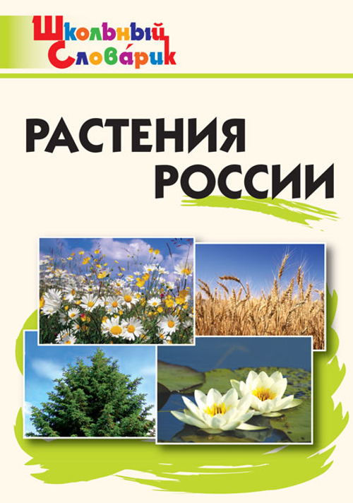 Книга "Растения России" Васильева Н.Ю., 1 класс, школьный словарик, офсетная печать
