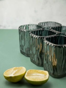 Набор бокалов под дерево 200 мл. 6 шт. черные